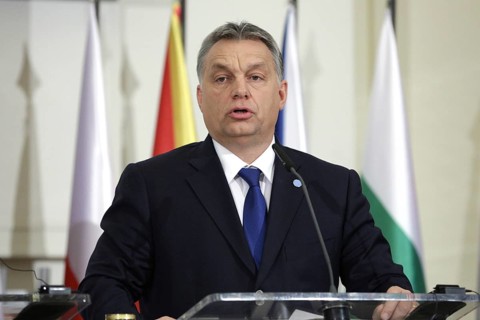 Prague, Czech Republic - February 15, 2016: The Prime Ministers of Hungary Viktor Orban is speaking