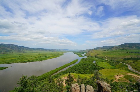 Summer hike in the most beautiful natural places of Buryatia, stop by the river
