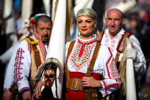 Pernik, Bulgaria - 28 January 2018: Participants take part in the International Festival of