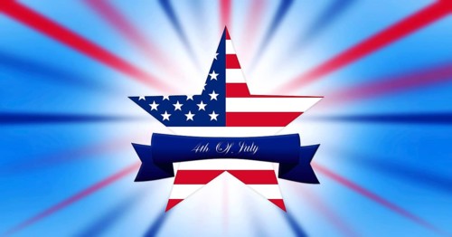 Happy 4th of July. Independence Day, Star With United States of America Flag White Abstract