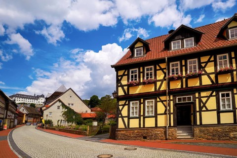 Stolberg facades in Harz mountains of Germany