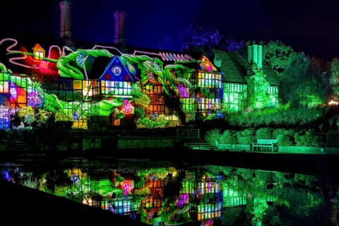 Wisley, Woking, Surrey, UK, November 19 : Christmas Glow 2022 at RHS Garden Wisley, Woking, Surrey,