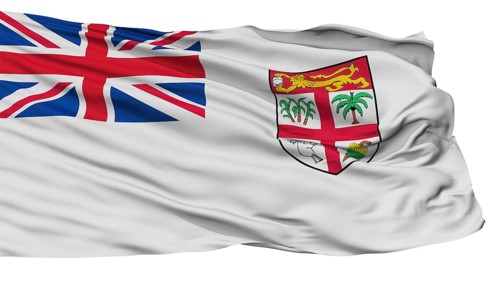 Fiji Naval Ensign Flag, Isolated On White Background