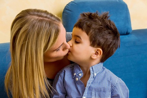 Mother and son, symbol of motherly love, happiness, harmony, closeness