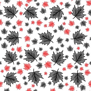 Red and black modern autumn chestnut leaf seamless wallpaper design