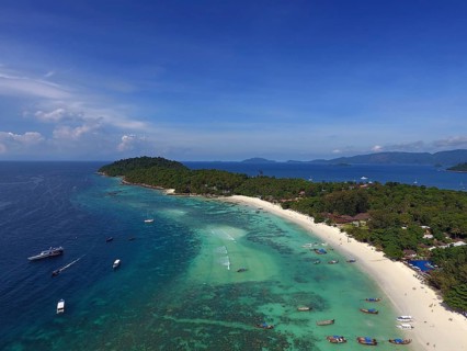 Aerial view on tropical Ko Lipe island in the Andaman Sea, Thailand, Asia