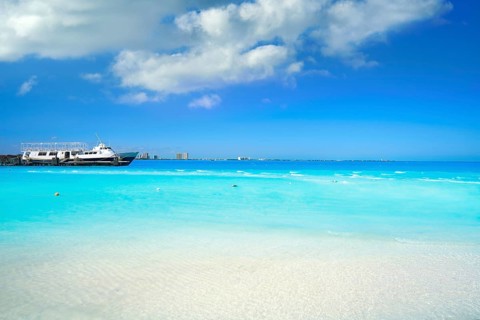 Cancun Playa Langostas beach in Hotel Zone of Mexico