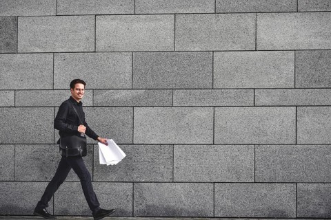 Nice day Businessman makes a good deal, good mood
