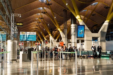 Madrid, Spain, August 2, 2021: Barajas Airport. T4 Terminal. Madrid-Barajas Adolfo Suarez