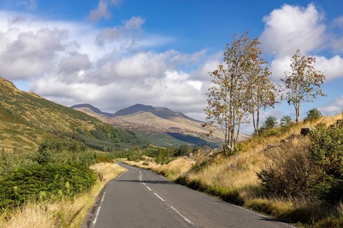 West Highland Way, mountain road near Ballachulish, Highlands, Scotland, Great Britain