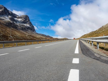 Alpine road on the Julierpass in Switzerland