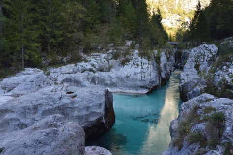 Velika Korita or big gorge of Soca river, Bovec, Slovenia. Julian Alps. Velika Korita or Great