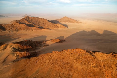 Hot air balloon ride over the Namib in the Namib-Naukluft National Park in Namibia