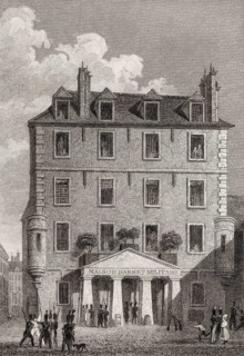 The prison de l'Abbaye, Abbey of Saint-Germain-des-Prés, Paris, antique steel engraved print, 1831