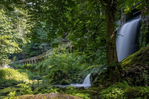 Old Niezelgrund hydroelectric power station Lohmen Gorge waterfall