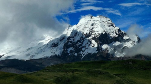 Cayambe Volcano Snowcapped Mountain, Cayambe Coca National Park, Pichincha Province, Ecuadorian