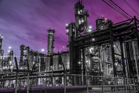 Factory night view of the Keihin region. Shooting Location: Kawasaki City, Kanagawa Prefecture