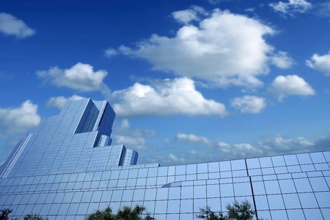 Dallas downtown city mirror skyscraper buildings urban landscape