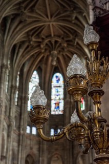 PARIS, FRANCE, MAY 24, 2022, Inside the gothic church Saint Eustache in Paris, France, Europe