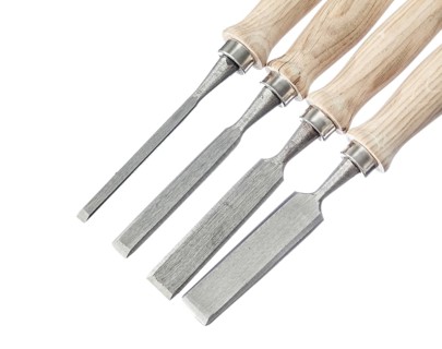 Set of flat chisels isolated on white