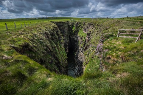 The Gloup, collapsed sea cave, Mull Head, Deerness, Mainland, Orkney Islands, Scotland, Great