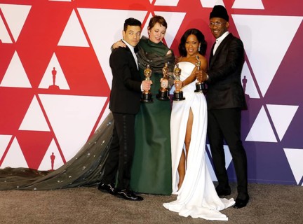 Rami Malek, Olivia Colman, Regina King and Mahershala Ali at the 91st Annual Academy Awards, Press