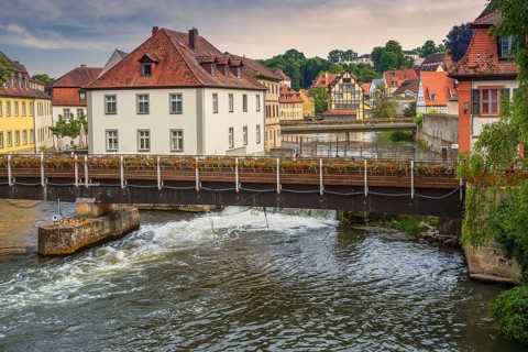 Historic old town of Bamberg (Franconia, Germany) at the river Regnitz