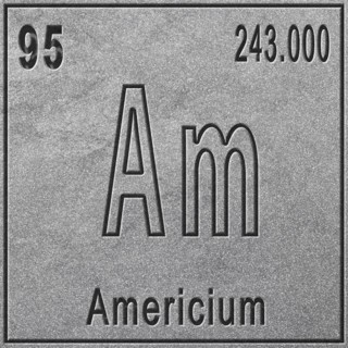Americium chemical element, Sign with atomic number and atomic weight, Periodic Table Element,