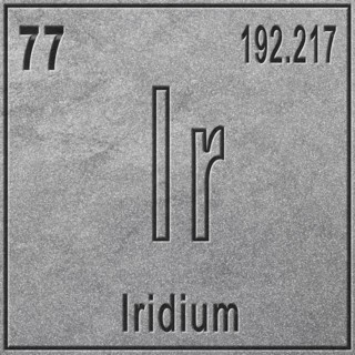 Iridium chemical element, Sign with atomic number and atomic weight, Periodic Table Element, silver