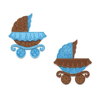 Creative photo of paper go carts on a white background