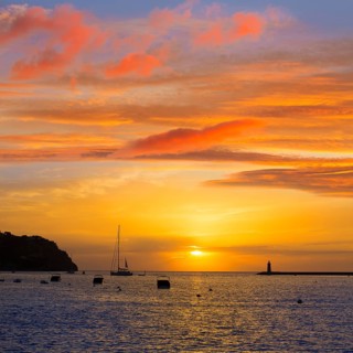 Mallorca port de Andratx sunset in Mallorca at Balearic islands of spain