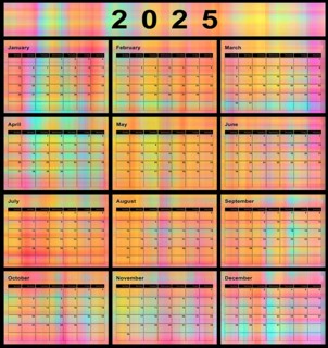2025 calendar, week start Sunday, modern design