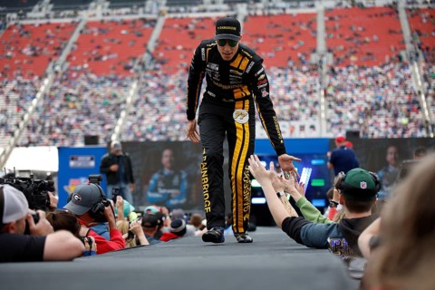 Carson Hocevar gets introduced for the Food City 500 in Bristol, TN, USA, North America