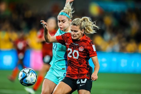 MELBOURNE, AUSTRALIA, JULY 31: Cloe LACASSE of Canada as Australia plays Canada at the FIFA Women's