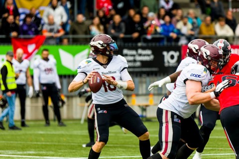 European League of Football, ELF/ Game : Rhein Fire  at  Helvetic Guards on 27. Aug.  2023, in the