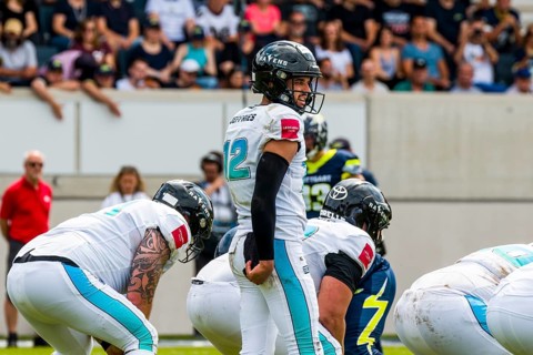 ELF/ Game : Munich Ravens at Stuttgart Surge on Aug. 13. 2023, in the Gazi Stadium, Stuttgart,