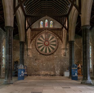 Winchester, United Kingdom, 8 September, 2022: interior view of The Great Hall and the Round Table
