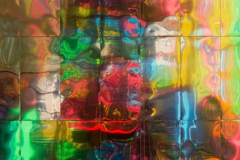 The colourful reflections in the convention centre, Montreal, Province of Quebec, Canada, North