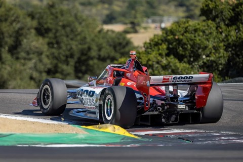 SCOTT MCLAUGHLIN (3) of Christchurch, New Zealand practices for the Firestone Grand Prix of