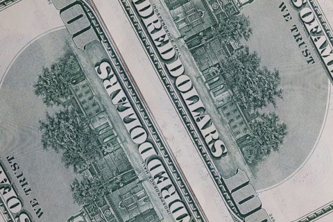 Detail of US dollar banknotes