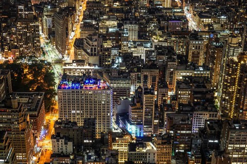 Night view from the Empire State Building. Shooting Location: New York, Manhattan