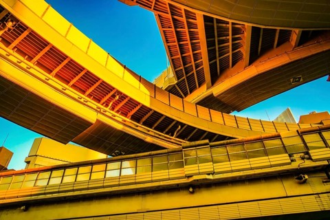 Expressway bridge (traffic image). Shooting Location: Shinjuku-ku, Tokyo
