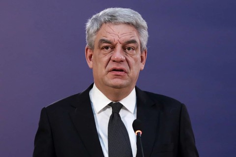 Belgrade, Serbia - 9 December 2017: Romanian Prime Minister Mihai Tudose talks to the media at a