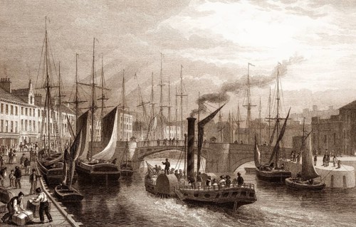 Leith Harbour, from the Pier, Edinburgh, Scotland, 19th century, from Modern Athens by Th. H.