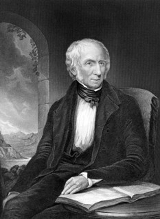 William Wordsworth (1770-1850) on engraving from 1873. Important English Romantic poet. Engraved by