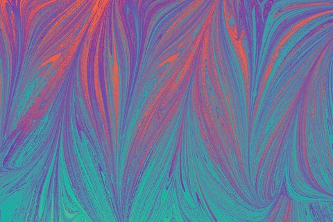 Beautiful abstract art of Ebru marbling painting techniques on water with acrylic paints