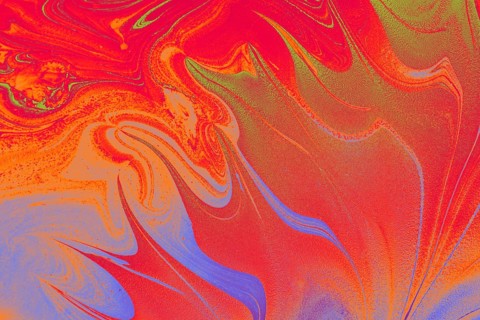 Beautiful abstract art of Ebru marbling painting techniques on water with acrylic paints
