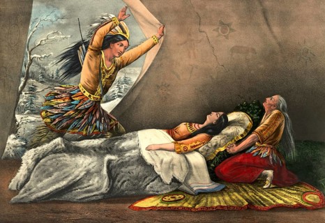 Death of Minnehaha, scene from The Song of Hiawatha by Henry Wadsworth Longfellow