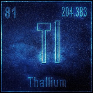 Thallium chemical element, Sign with atomic number and atomic weight, Periodic Table Element