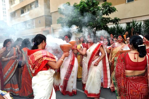 Goddess durga immersion, kolkata, west bengal, india, asia